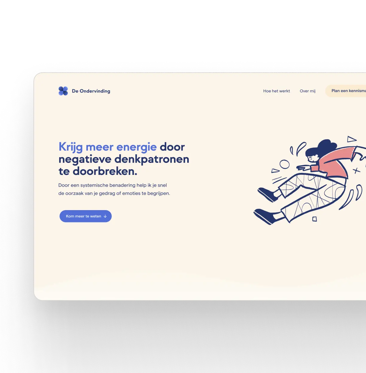 Homepage of De Ondervinding website.